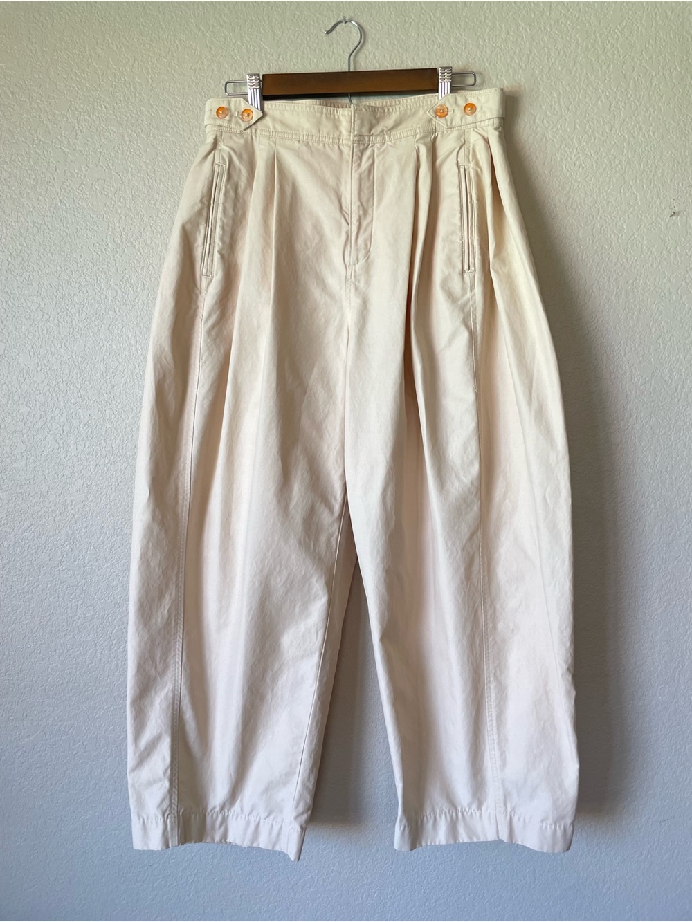 Anthropologie Maeve Ultility Barrel Trouser pants High-Waist Pleated Size 8 - Picture 4 of 11